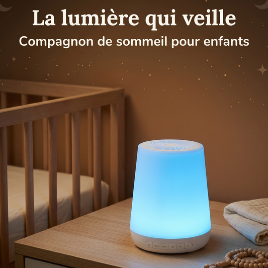 Veilleuse bébé machine bruit blanc rechargeable – 28 sons apaisants, minuterie & prise casque – SommeilDoux