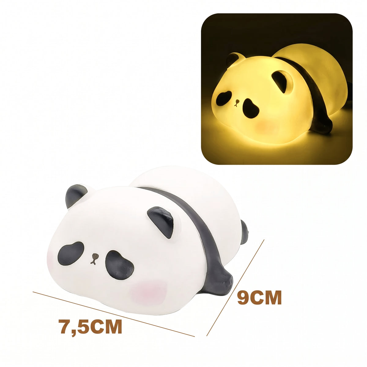 Veilleuse enfant panda vinyle lumière chaude – PandaDoux