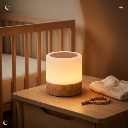 Veilleuse bébé tactile bois rechargeable – 13 couleurs, télécommande & minuterie – ChaleurBois