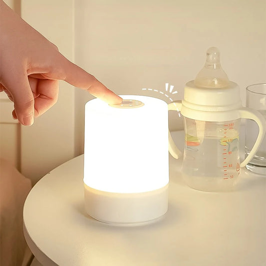 Veilleuse Adulte Tactile LED 360° Cylindrique, Lumière Douce Sans Éblouissement pour Chevet – GlowTouch