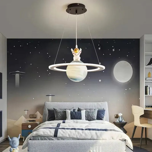 Veilleuse LED astronaute suspension planète – Luminaire plafond chambre enfant & salon – Hang