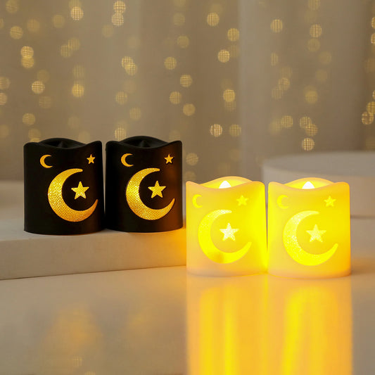 Veilleuse coranique bougie lune islamique – Lumière chaude & décoration Eid Mubarak – QamarBougie