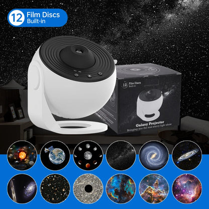 Veilleuse bébé projecteur galaxie planétarium 360° – 12 scènes HD & rotation – GalaxieDream