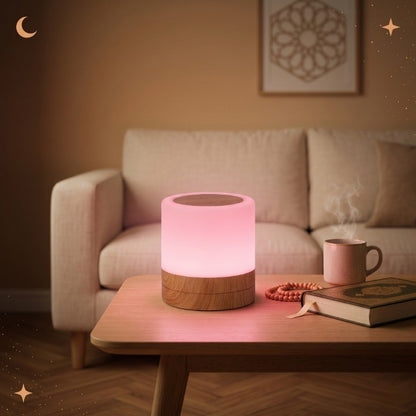 Veilleuse bébé tactile bois rechargeable – 13 couleurs, télécommande & minuterie – ChaleurBois