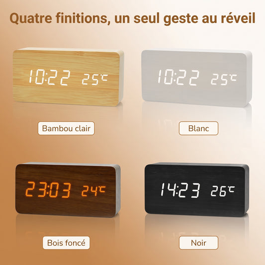 Veilleuse adulte réveil bois LED – ChronoBois