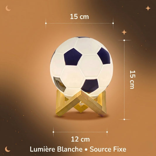 Veilleuse bébé football bois lumière chaude – BalleNuit