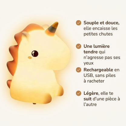 Veilleuse bébé tactile silicone licorne rechargeable – LicorneDouce