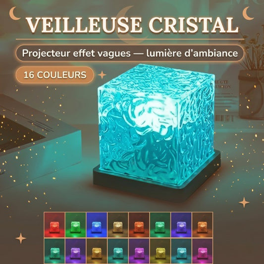 Veilleuse bébé projecteur vagues océan rotatif – 16 couleurs & télécommande – OcéanDream