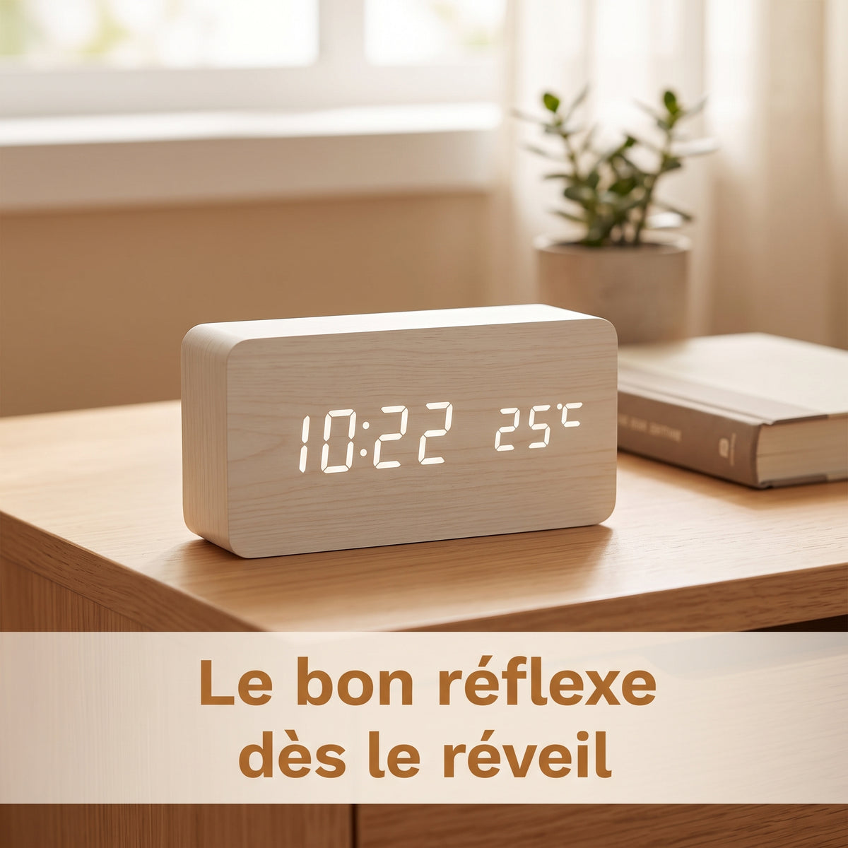 Veilleuse adulte réveil bois LED – ChronoBois