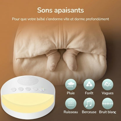 Veilleuse enfant Machine à Bruit Blanc – 6 Sons Apaisants – SleepyCloud