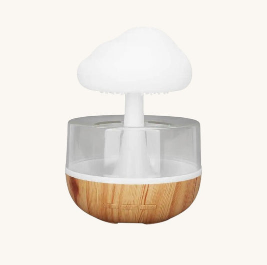 Veilleuse LED humidificateur nuage pluie – 3 niveaux luminosité, aromathérapie & batterie 1500mAh – RainCloud