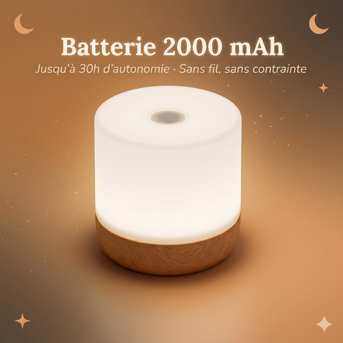 Veilleuse adulte tactile rechargeable 3 couleurs – LunaTouch
