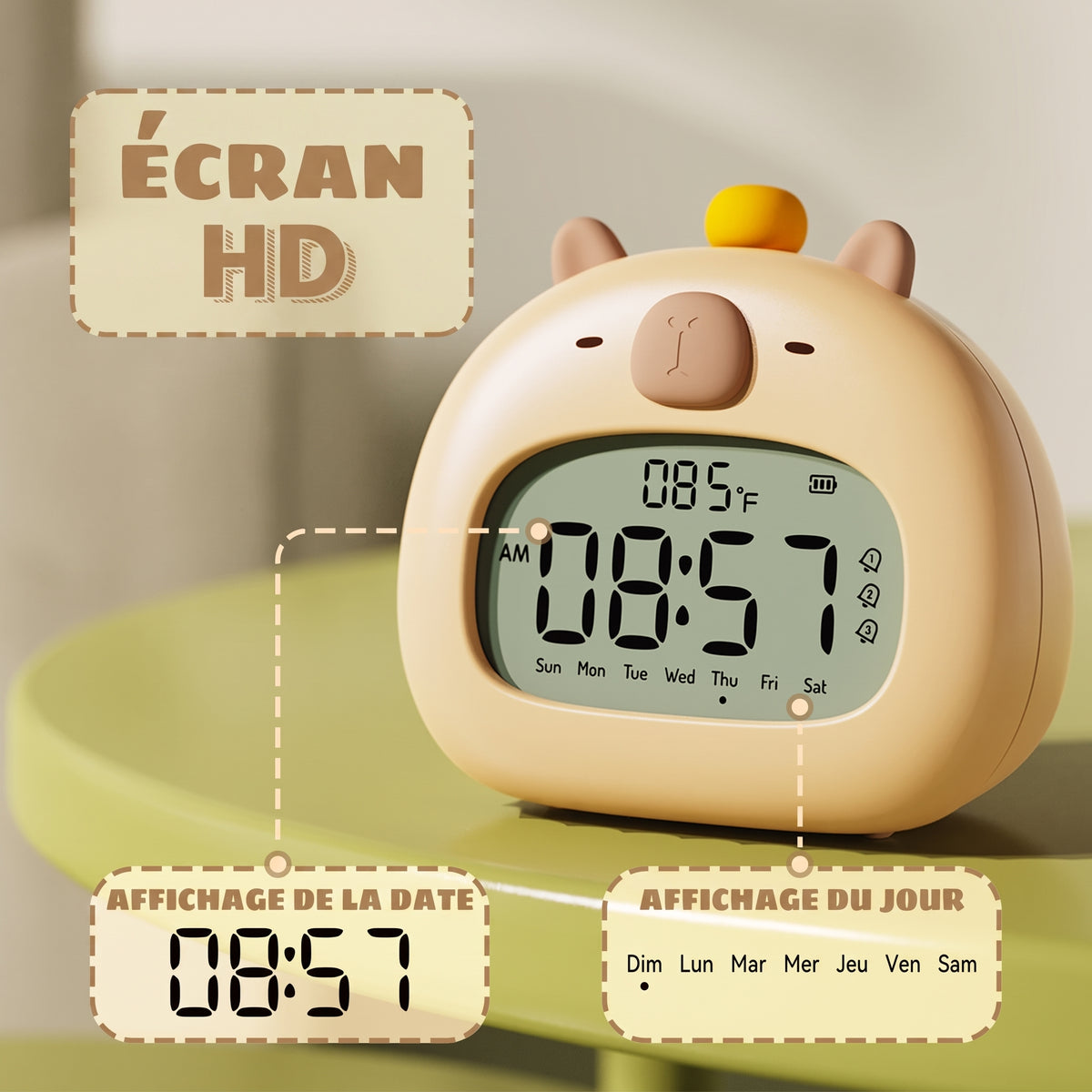 Veilleuse enfant capybara réveil tactile rechargeable – ChronoCapy