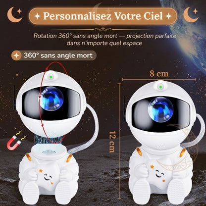 Veilleuse astronaute projecteur galaxie blanc – CosmoBlanc