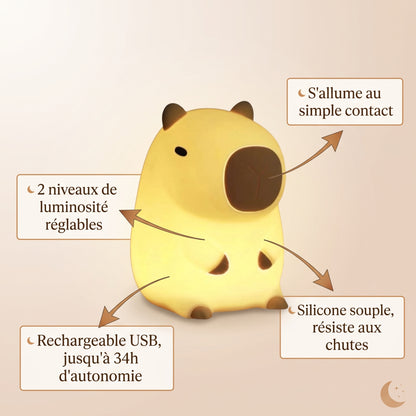 Veilleuse bébé capybara tactile silicone rechargeable – BoulouCapy
