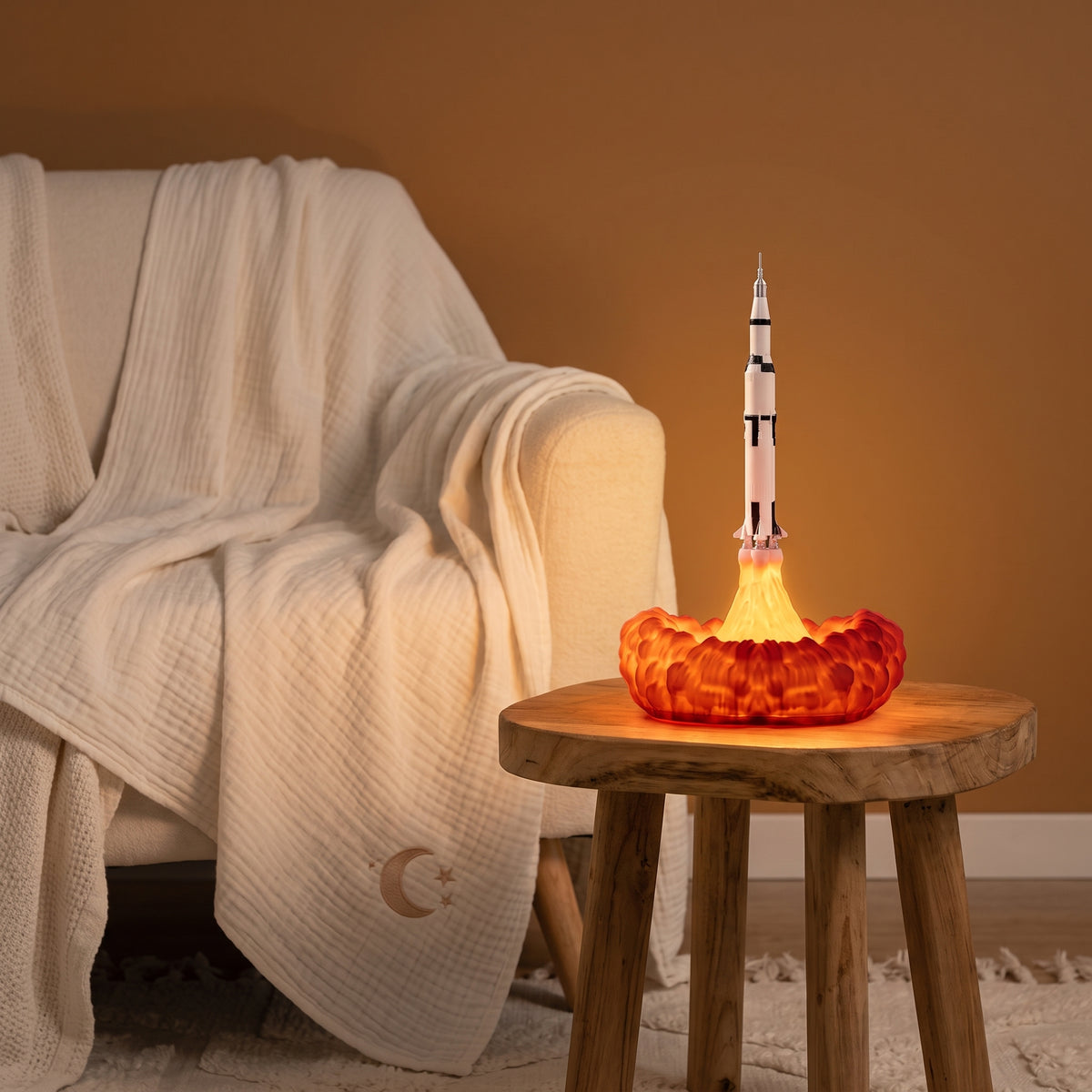 Veilleuse Astronaute Projecteur Navette Spatiale LED – Impression 3D Rechargeable USB – SpaceLaunch
