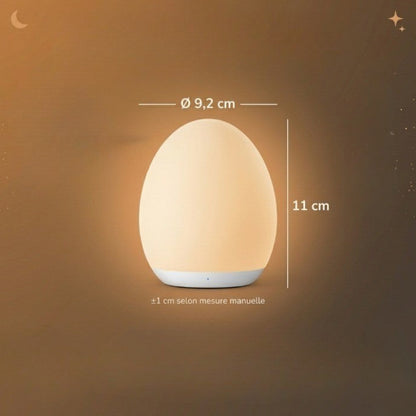 Veilleuse Bébé LED 7 Couleurs Tactile Dimmable Rechargeable USB Télécommande — LunaŒuf