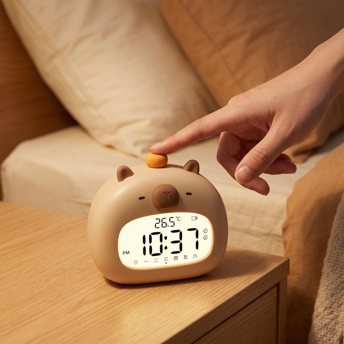 Veilleuse enfant capybara réveil tactile rechargeable – ChronoCapy