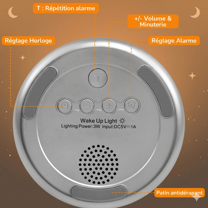 Veilleuse Enfant Réveil Simulateur Lever Soleil 7 Modes Tactile Dimmable RGB — AuroraDouce