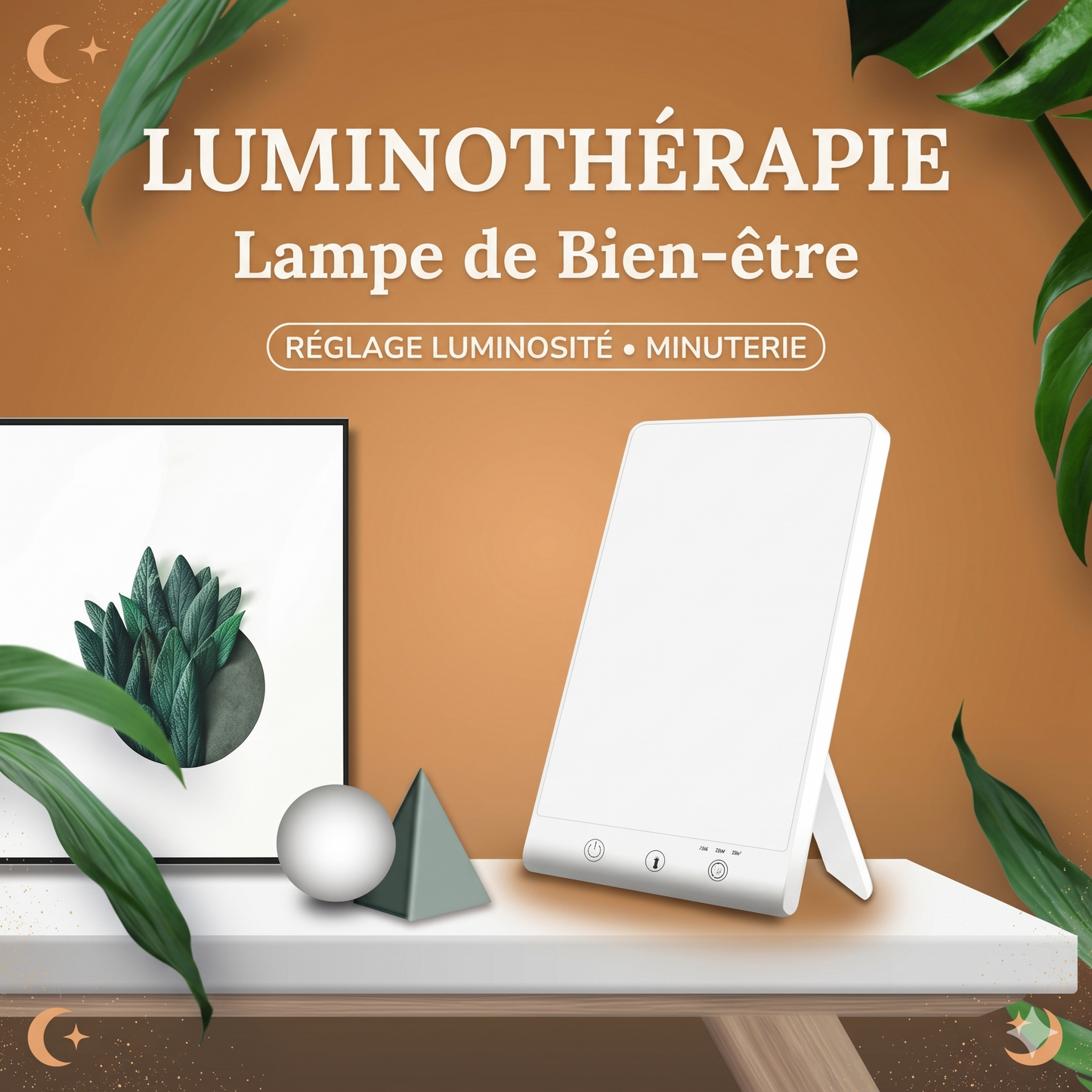 Veilleuse Adulte Luminothérapie USB 10000 Lux 3 Intensités Minuterie — SoléaPure