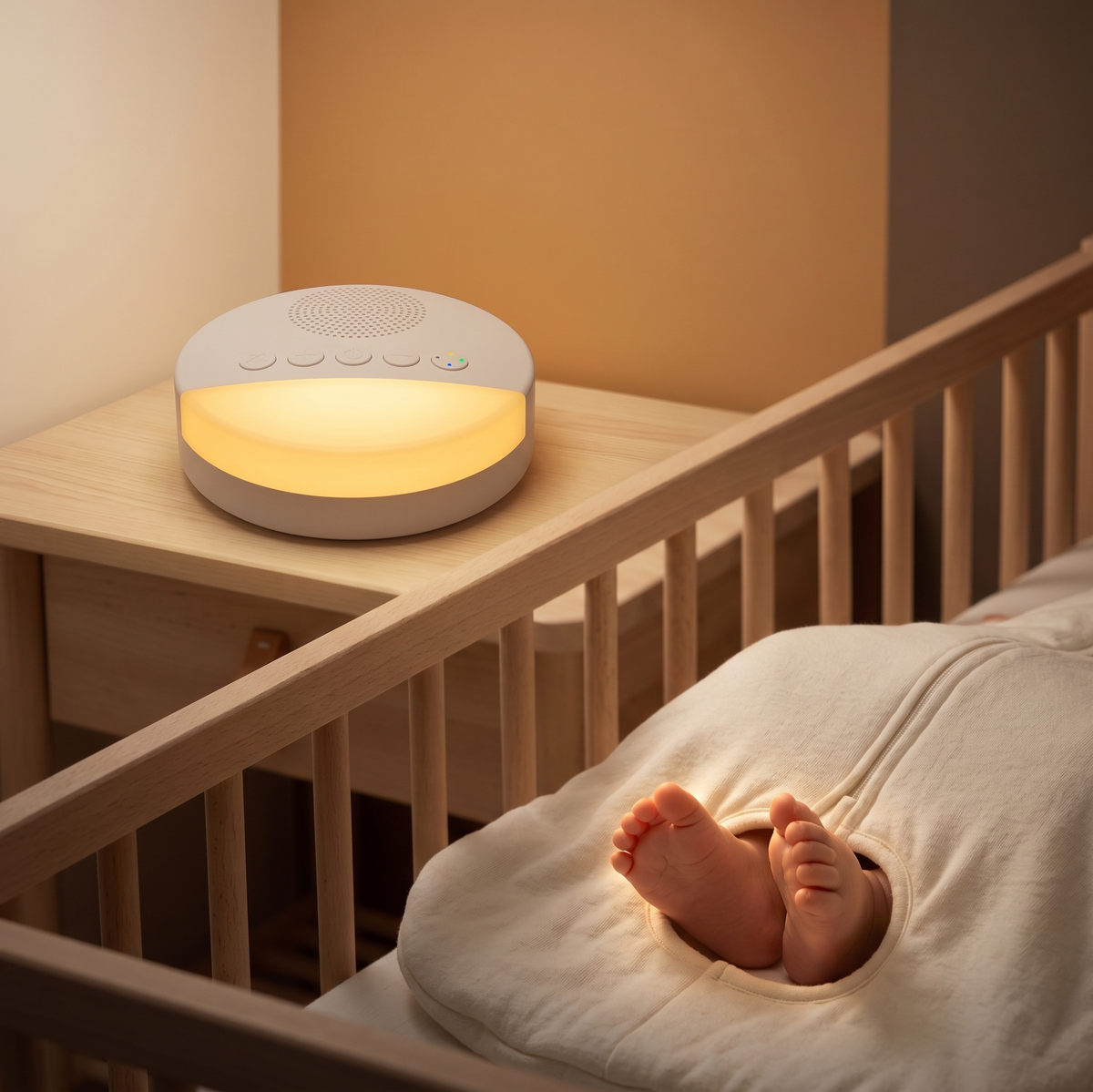 Veilleuse enfant Machine à Bruit Blanc – 6 Sons Apaisants – SleepyCloud