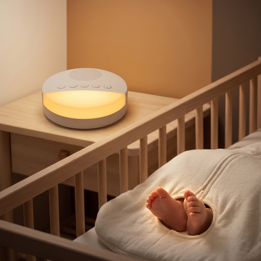 Veilleuse enfant Machine à Bruit Blanc – 6 Sons Apaisants – SleepyCloud