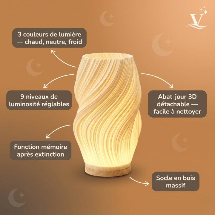 Veilleuse Adulte LED tactile 3 couleurs dimmable 20 cm – Anwar