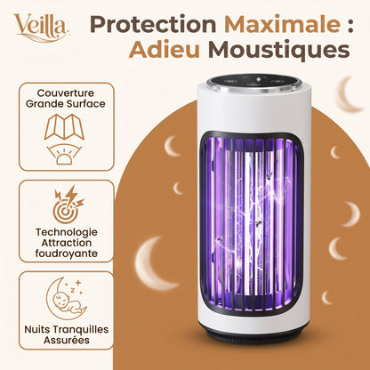 Veilleuse Anti-Moustique UV Rechargeable USB – Piège Silencieux 360° & Éclairage Doux – BugNight