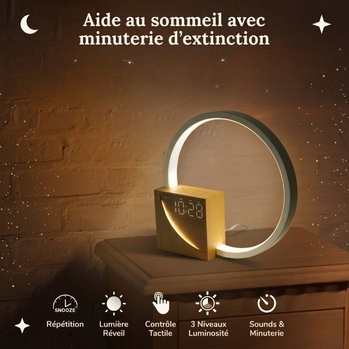 Veilleuse Adulte Lampe Bureau Réveil Bruit Blanc 10 Sons Tactile Dimmable — CercleNuit