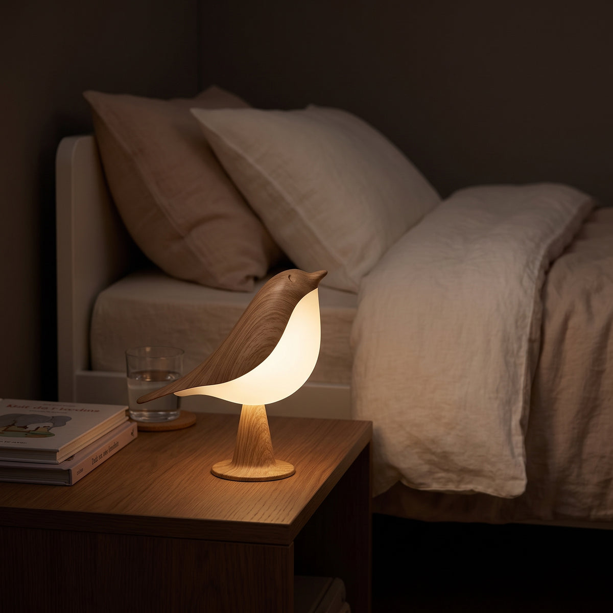 Veilleuse tactile oiseau LED rechargeable – PlumeBois