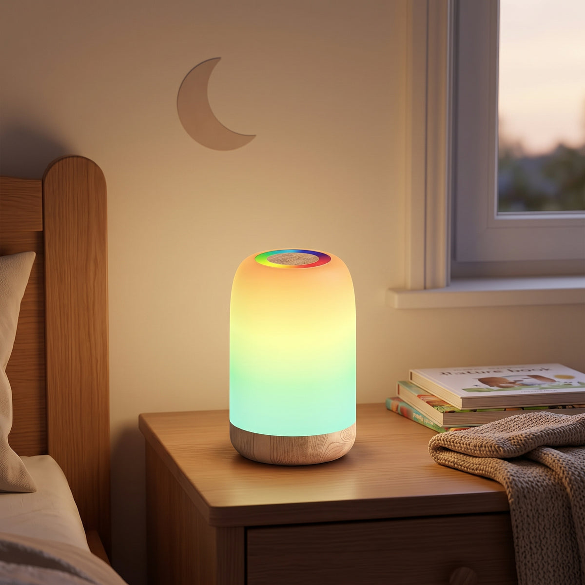 Veilleuse bébé tactile bois lumière chaude – LueurBois