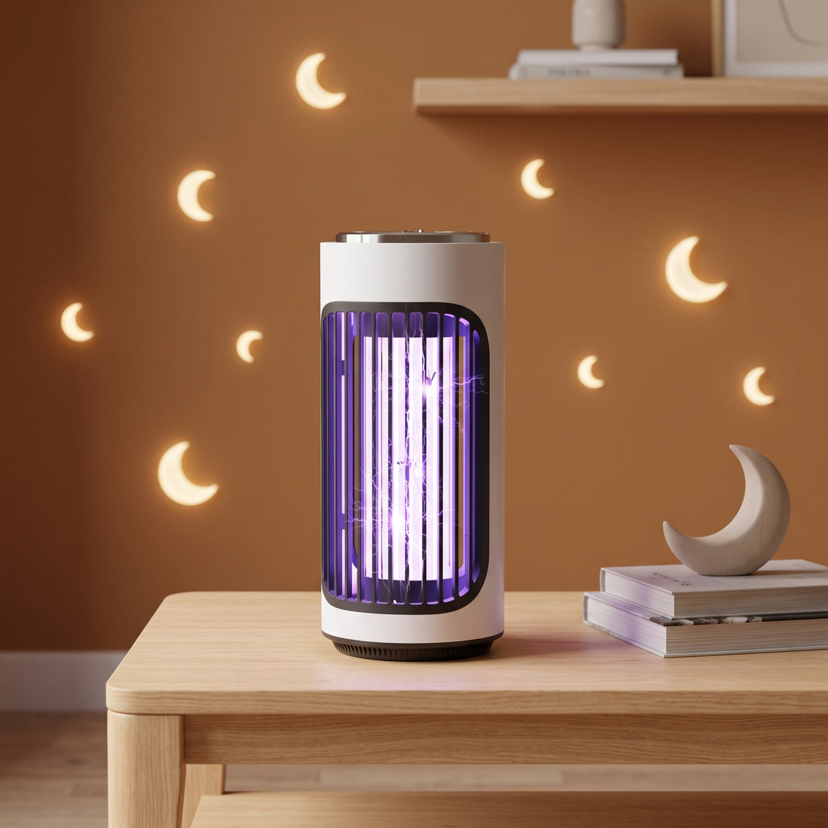 Veilleuse Anti-Moustique UV Rechargeable USB – Piège Silencieux 360° & Éclairage Doux – BugNight