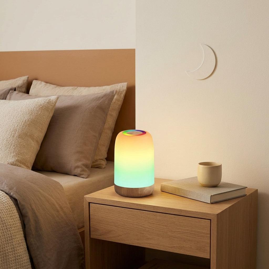 Veilleuse bébé tactile bois lumière chaude – LueurBois