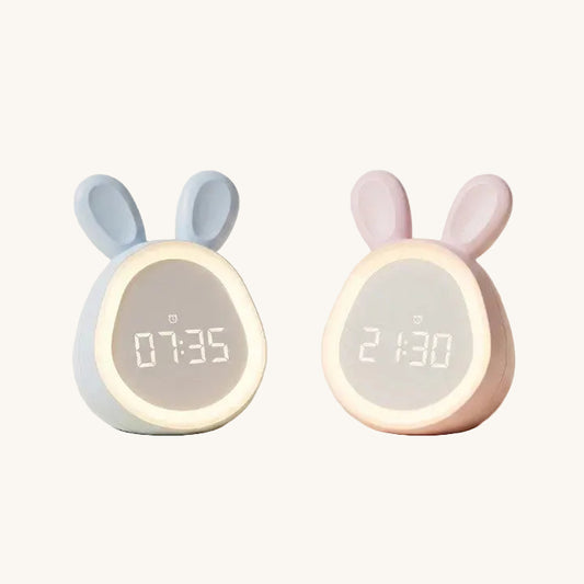 Veilleuse enfant rechargeable réveil lapin – Affichage digital & activation vocale – LapinLune