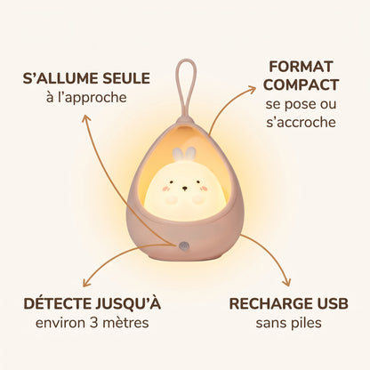 Veilleuse enfant animaux capteur de mouvement rechargeable – CaliNuit