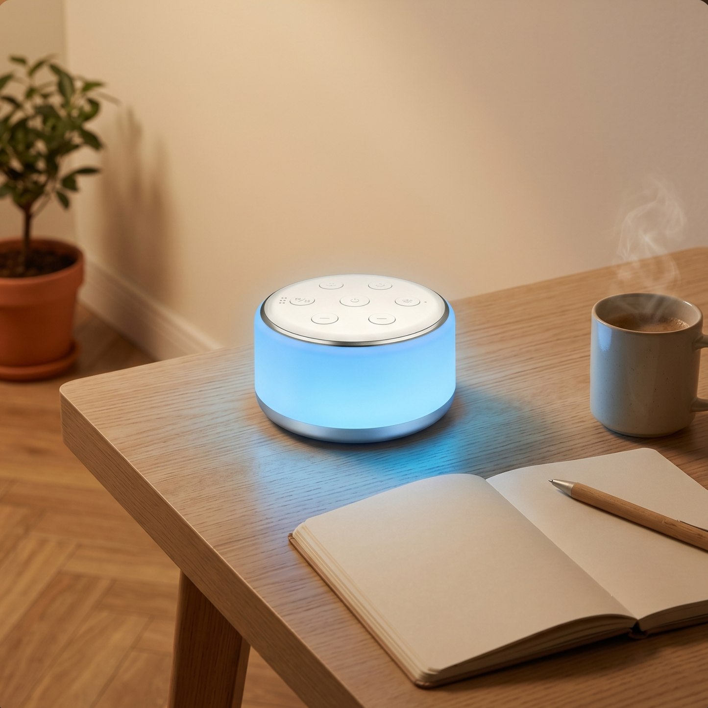 Veilleuse Bébé Machine Bruit Blanc 34 Sons 7 Couleurs Minuterie Rechargeable USB-C — SawtLuna
