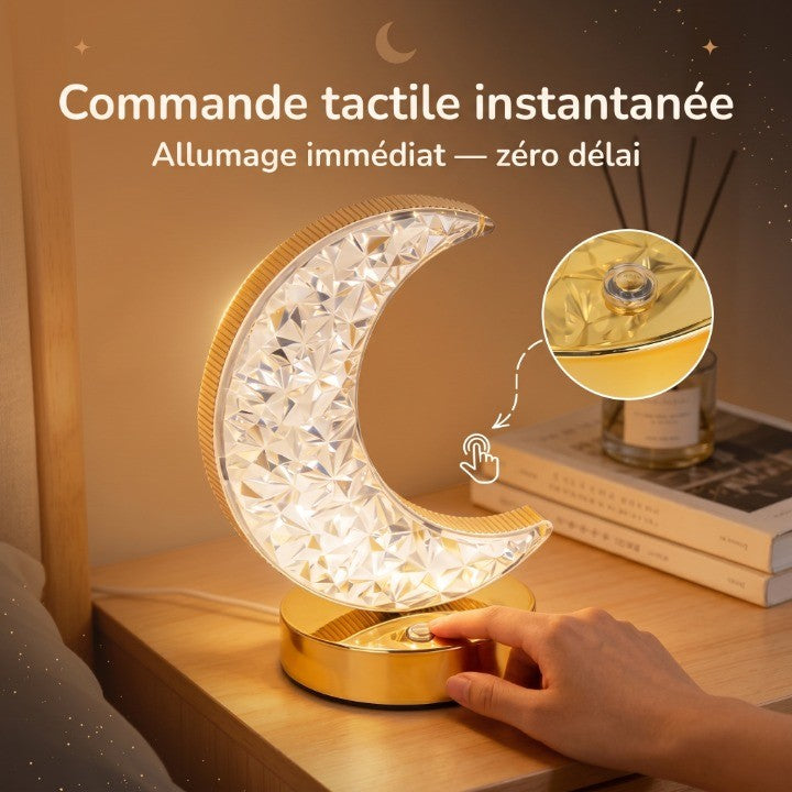 Veilleuse enfant lune cristal tactile rechargeable – LuneCristal