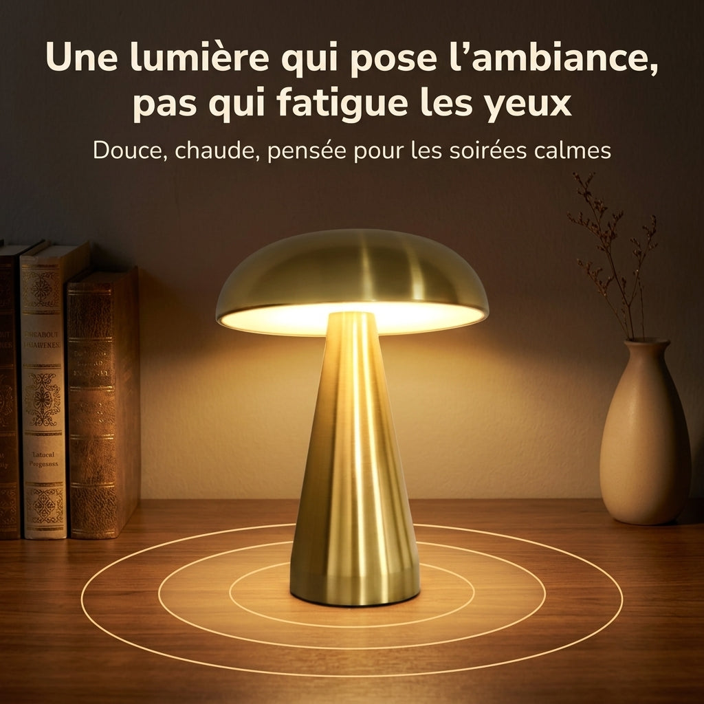Veilleuse adulte champignon vintage métal rechargeable – ChampiAmbre