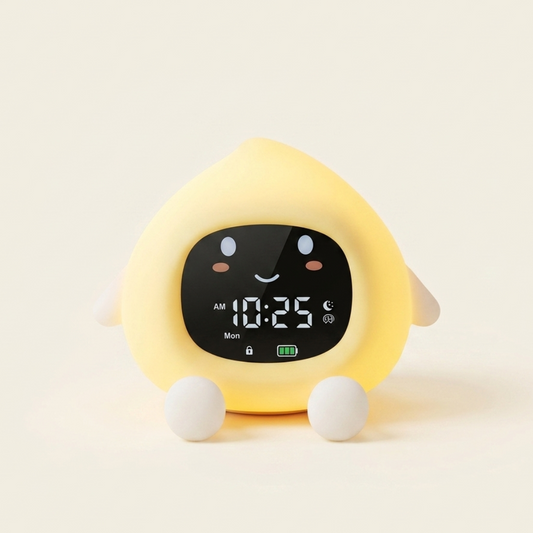 Veilleuse enfant apprentissage sommeil rechargeable – Alarme douce 9 couleurs & 6 sons – FéePêche