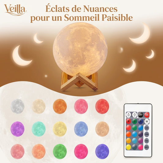 Veilleuse lune 3D rechargeable 16 couleurs – MoonLumina