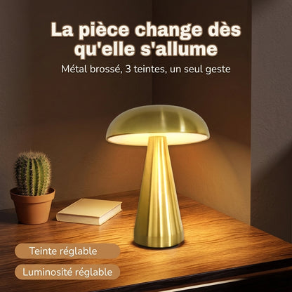 Veilleuse adulte champignon vintage métal rechargeable – ChampiAmbre