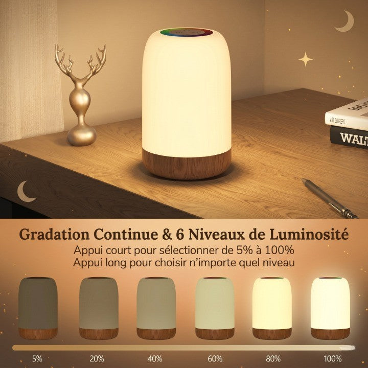 Veilleuse bébé tactile bois lumière chaude – LueurBois