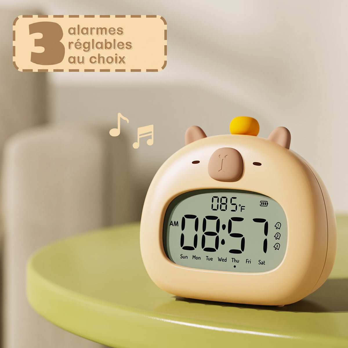 Veilleuse enfant capybara réveil tactile rechargeable – ChronoCapy