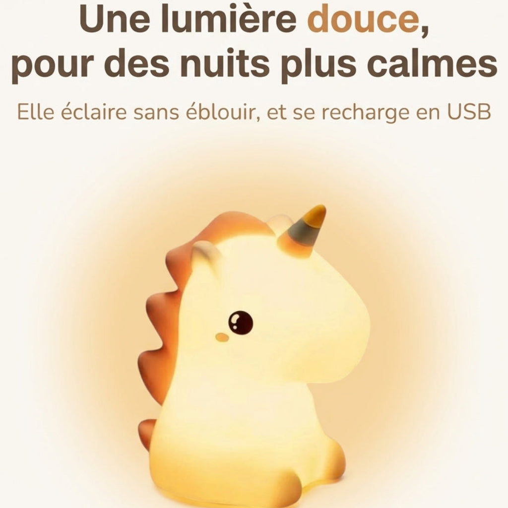 Veilleuse bébé tactile silicone licorne rechargeable – LicorneDouce