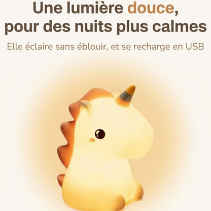 Veilleuse bébé tactile silicone licorne rechargeable – LicorneDouce