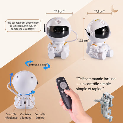 Veilleuse astronaute projecteur galaxie blanc – CosmoBlanc