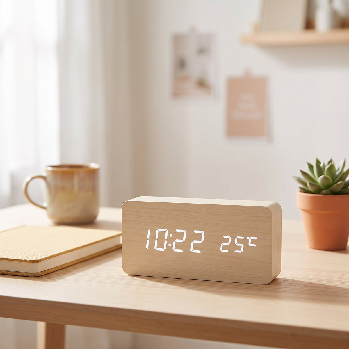 Veilleuse adulte réveil bois LED – ChronoBois