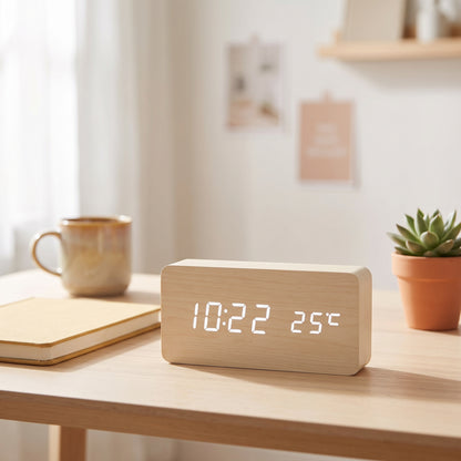 Veilleuse adulte réveil bois LED – ChronoBois