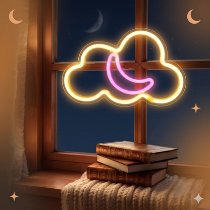Veilleuse adulte néon nuage décoration murale – NéonCloud
