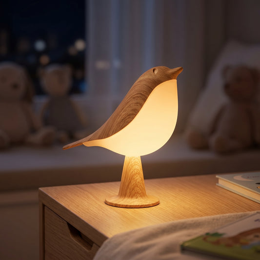 Veilleuse tactile oiseau LED rechargeable – PlumeBois